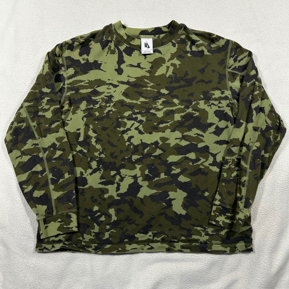 Nike Matthew Williams Camo Crewneck Mens Small Green Long Sleeve Top AR5613-331
